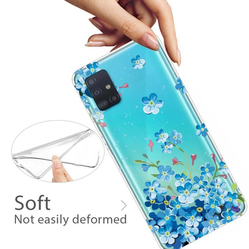 Cover Samsung Galaxy A71 Fiori Blu