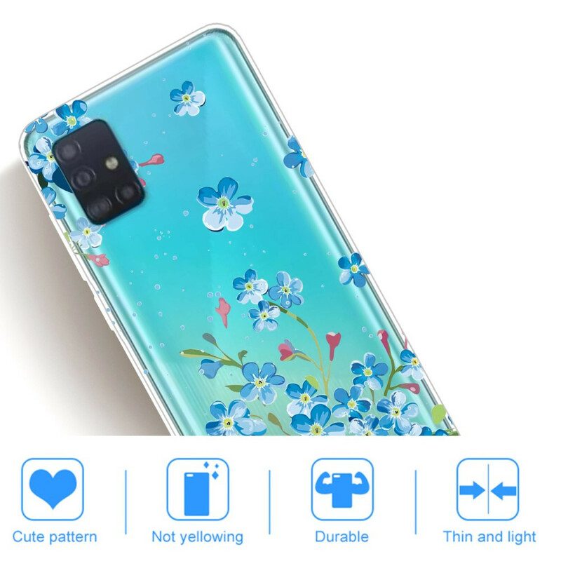 Cover Samsung Galaxy A71 Fiori Blu