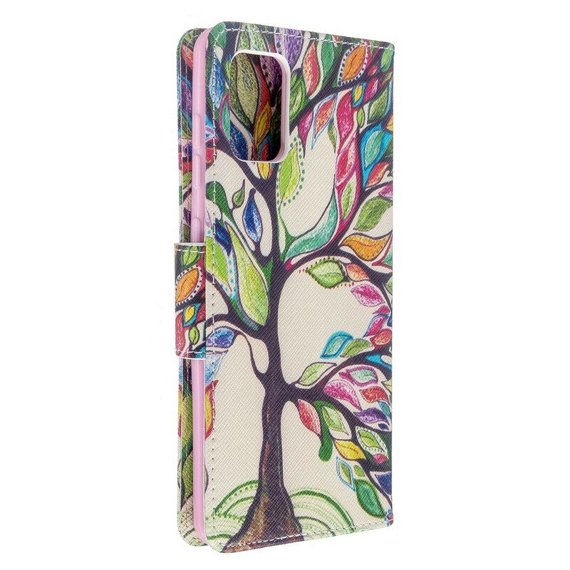 Custodia A Portafoglio Samsung Galaxy A71 Albero Colorato