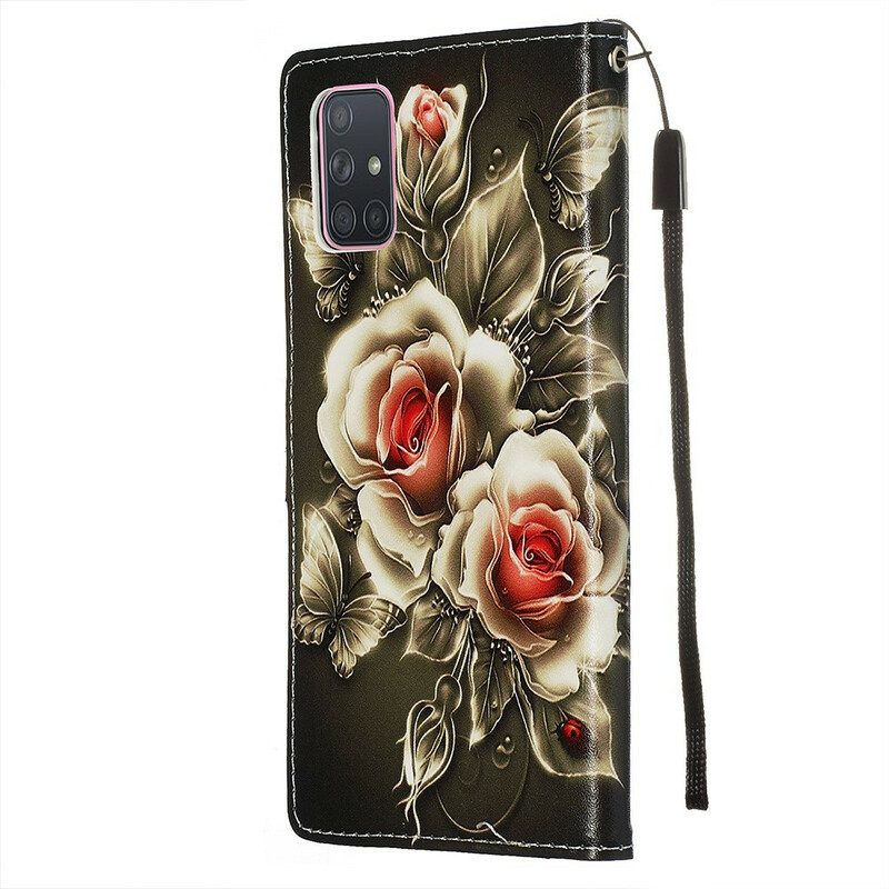 Custodia A Portafoglio Samsung Galaxy A71 Rose D'oro