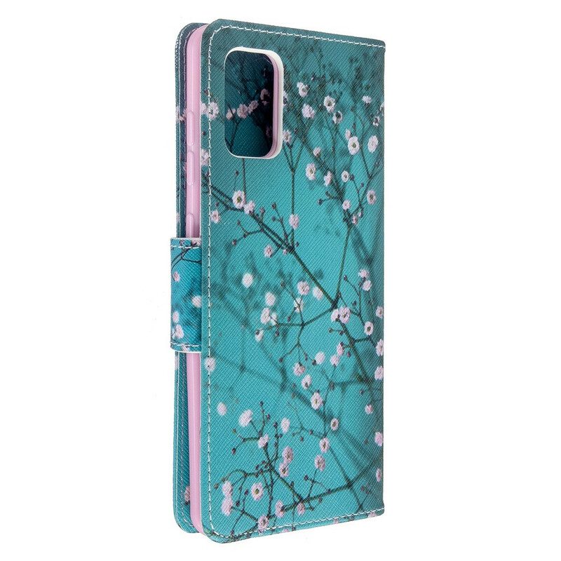 Custodia in pelle Samsung Galaxy A71 Albero In Fiore