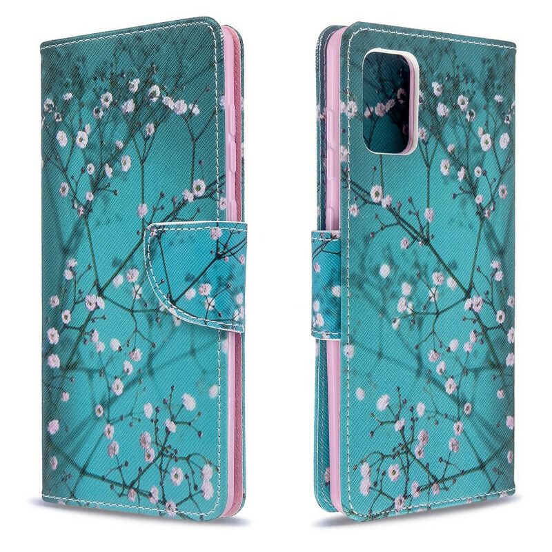 Custodia in pelle Samsung Galaxy A71 Albero In Fiore