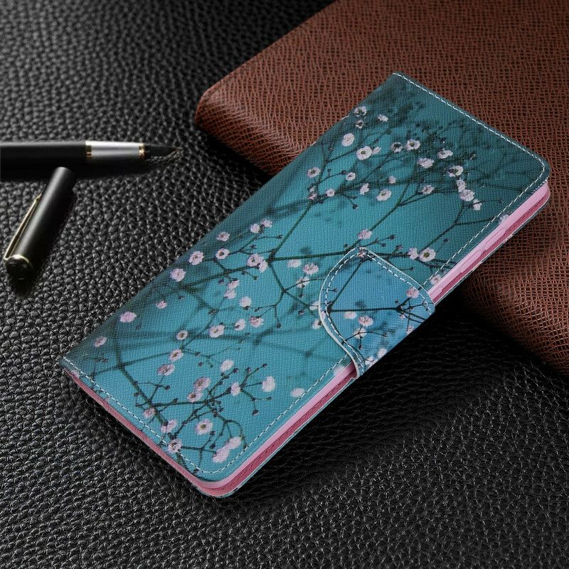 Custodia in pelle Samsung Galaxy A71 Albero In Fiore