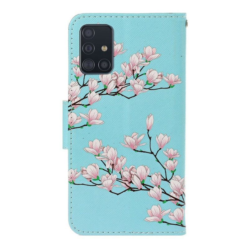 Custodia in pelle Samsung Galaxy A71 Arbusto Strappy