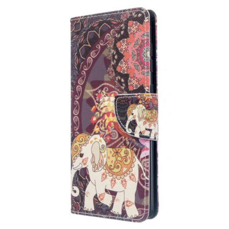 Custodia in pelle Samsung Galaxy A71 Elefante Indiano