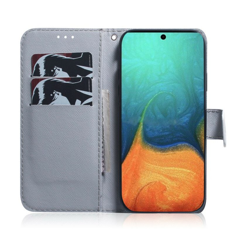 Custodia in pelle Samsung Galaxy A71 Faccia Da Tigre