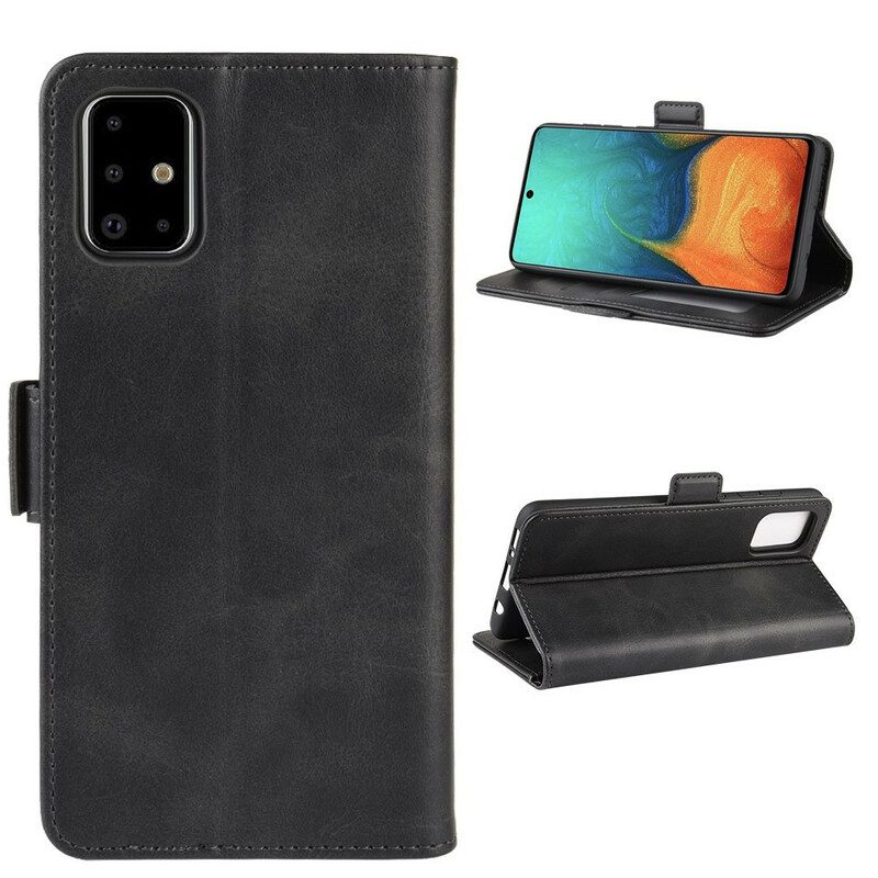 Custodia in pelle Samsung Galaxy A71 Folio Cover Doppio Lembo