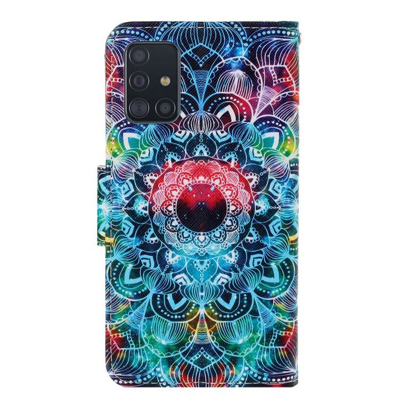 Custodia in pelle Samsung Galaxy A71 Mandala Con Spalline Vistose