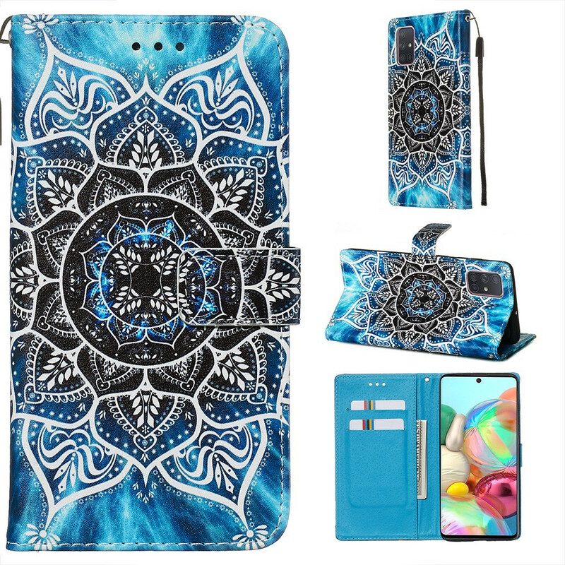 Custodia in pelle Samsung Galaxy A71 Mandala Nel Cielo