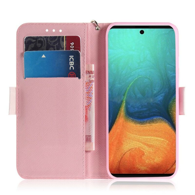 Custodia in pelle Samsung Galaxy A71 Pompa Con Cinturino