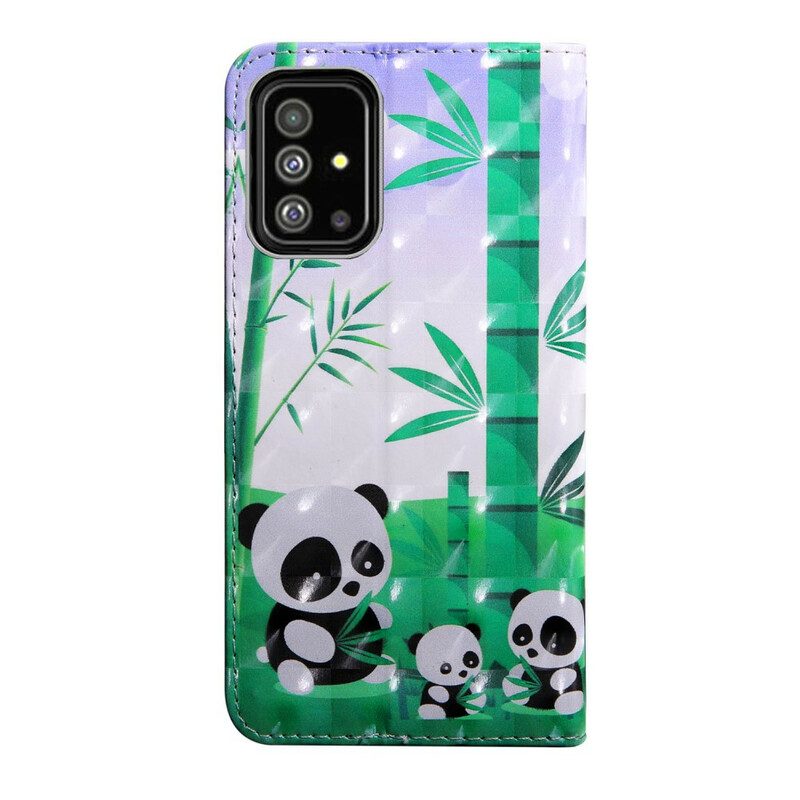 Folio Cover Samsung Galaxy A71 Famiglia Panda