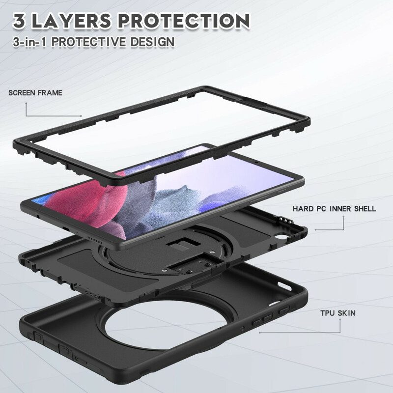 Cover Samsung Galaxy Tab A7 Lite Tripla Protezione Con Cinturino E Supporto