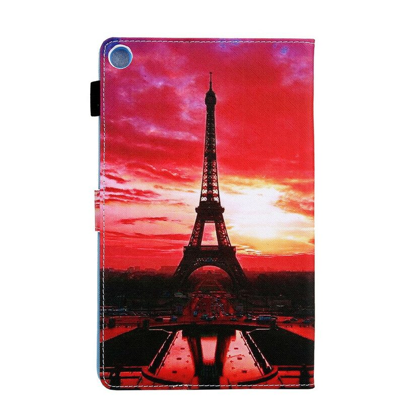 Custodia A Portafoglio Samsung Galaxy Tab A7 Lite Torre Eiffel Al Tramonto