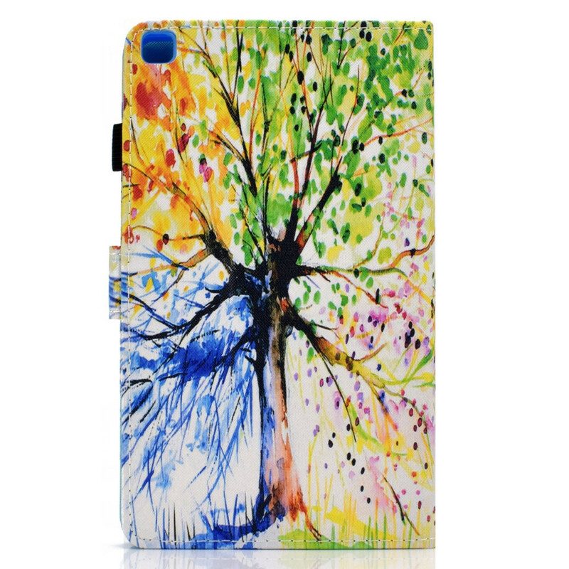 Custodia in pelle Samsung Galaxy Tab A7 Lite Albero Dell'acquerello