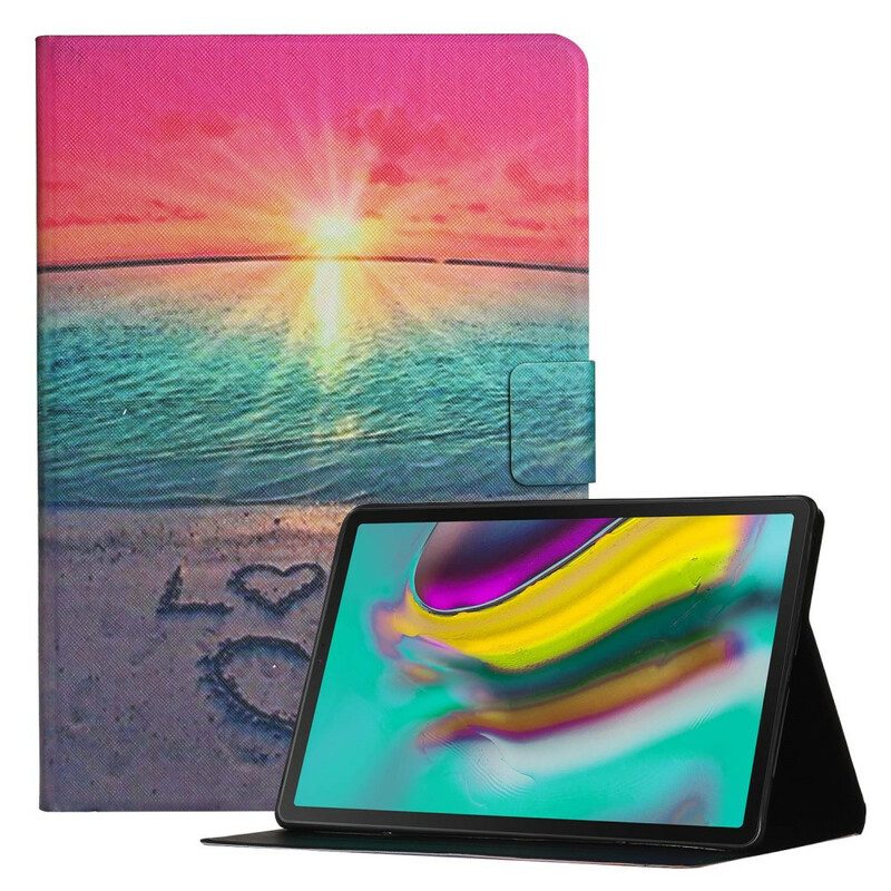 Custodia in pelle Samsung Galaxy Tab A7 Lite Amore Al Tramonto