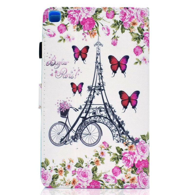 Custodia in pelle Samsung Galaxy Tab A7 Lite Bici Della Torre Eiffel