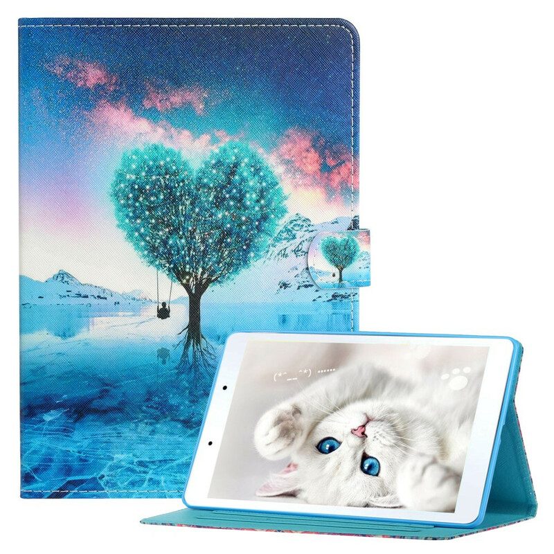 Custodia in pelle Samsung Galaxy Tab A7 Lite Cuore Dell'albero