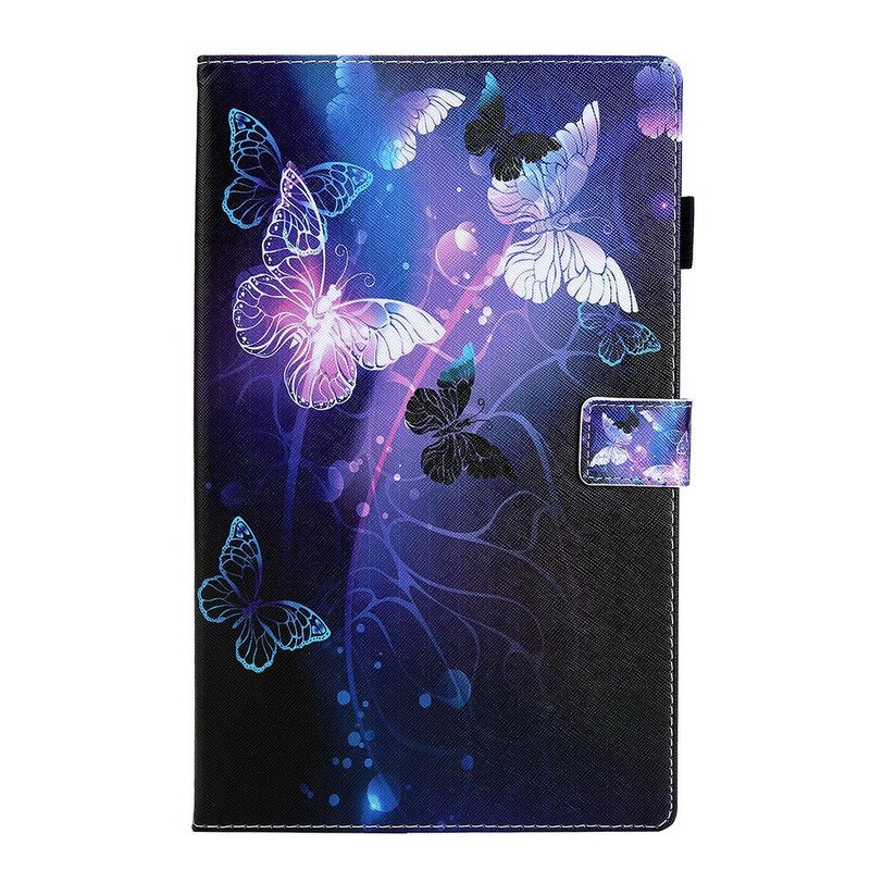 Custodia in pelle Samsung Galaxy Tab A7 Lite Farfalle Magiche