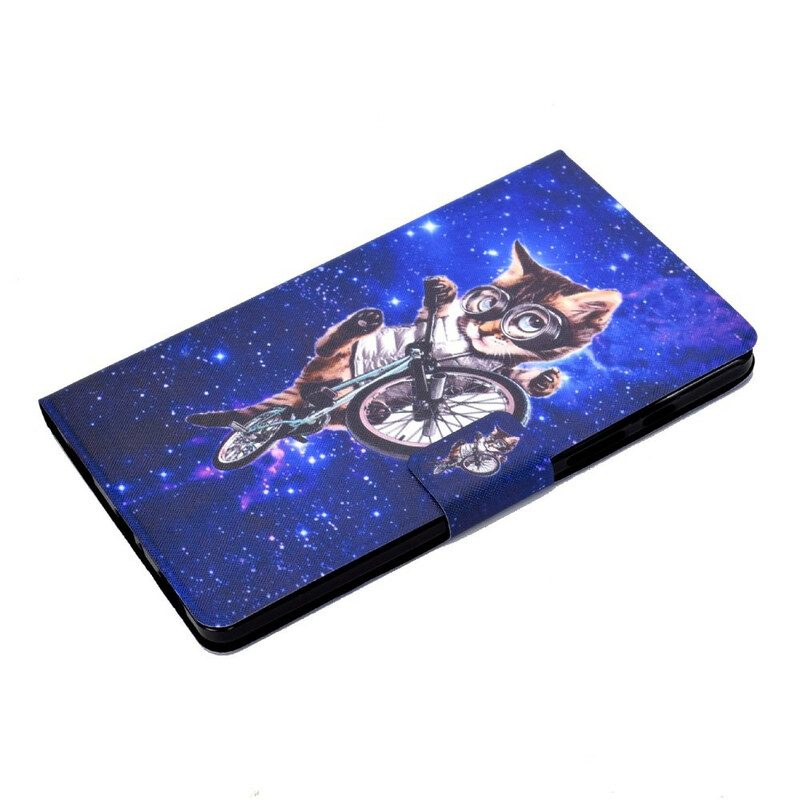 Custodia in pelle Samsung Galaxy Tab A7 Lite Gatto Divertente