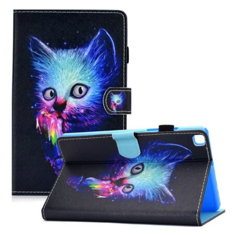 Custodia in pelle Samsung Galaxy Tab A7 Lite Gatto Psicopatico