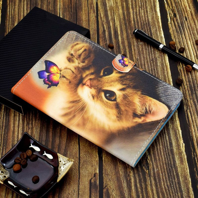 Custodia in pelle Samsung Galaxy Tab A7 Lite Il Mio Gattino E La Mia Farfalla