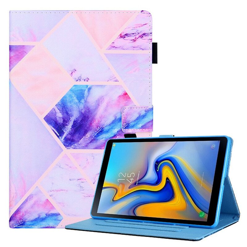 Folio Cover Samsung Galaxy Tab A7 Lite Disegno Della Geometria Del Marmo