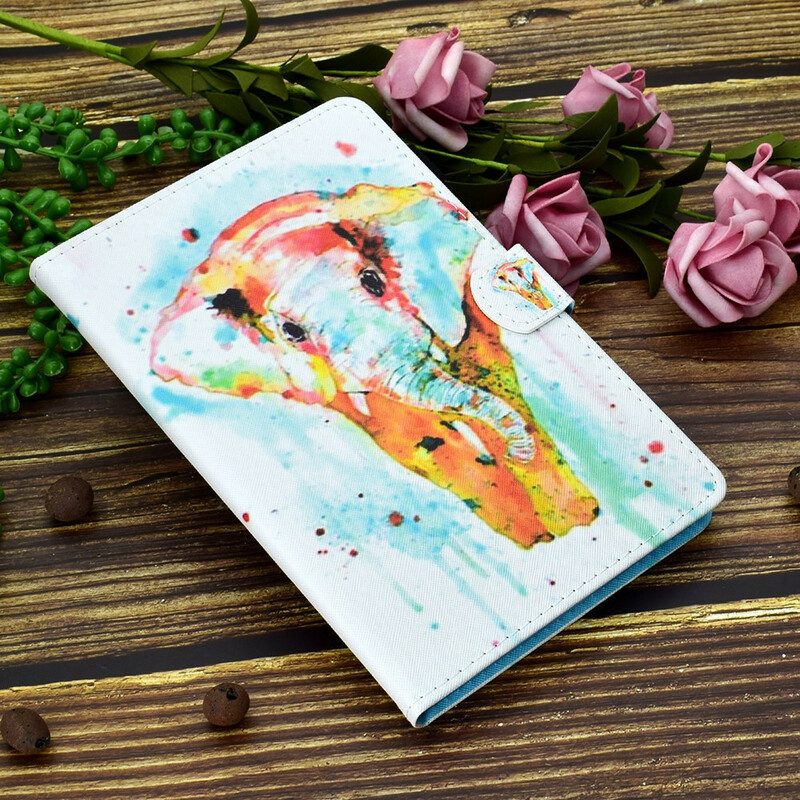 Folio Cover Samsung Galaxy Tab A7 Lite Elefante Dell'acquerello