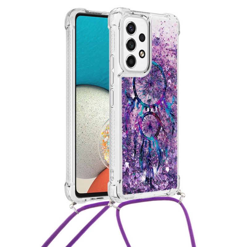 Cover Samsung Galaxy A53 5G Acchiappasogni Con Coulisse Con Paillettes