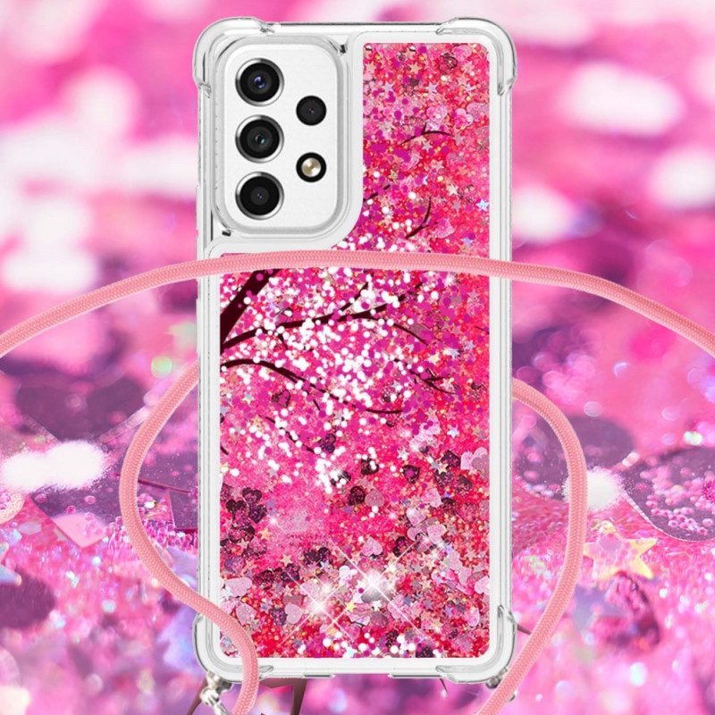 Cover Samsung Galaxy A53 5G Albero Di Paillettes Con Coulisse