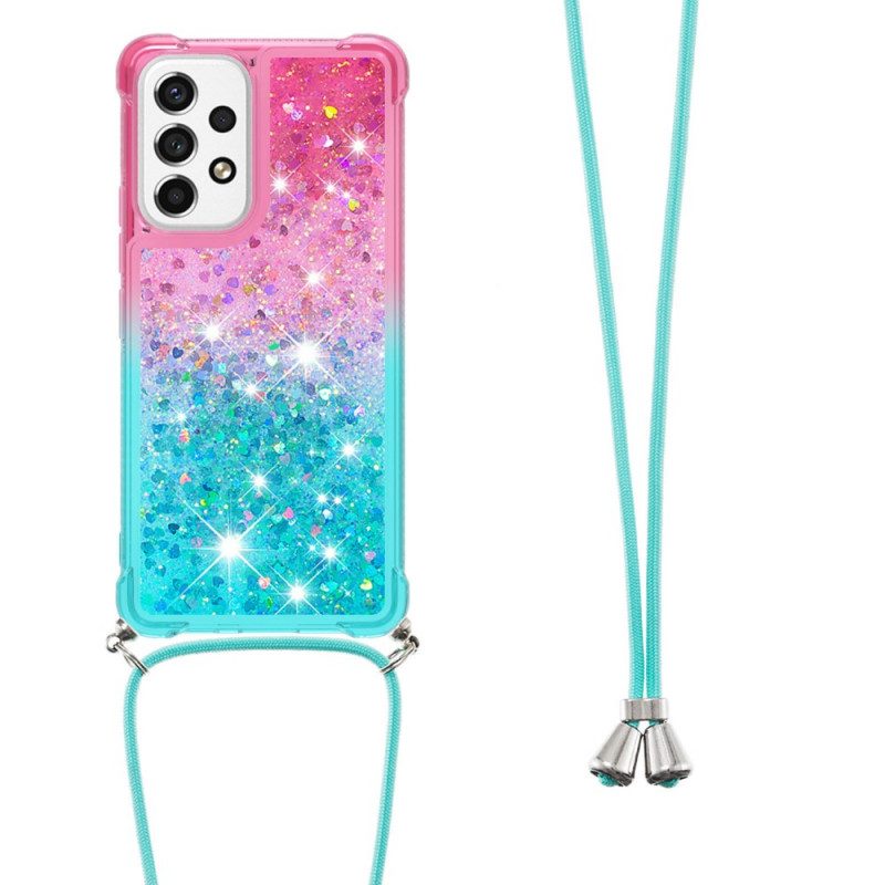 Cover Samsung Galaxy A53 5G Cordoncino In Silicone Glitterato