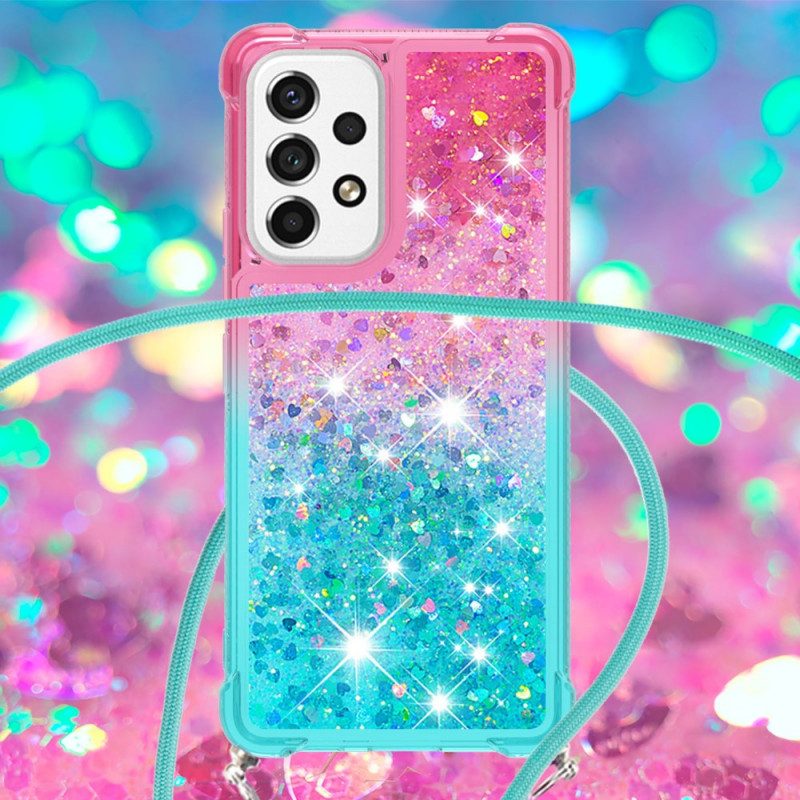 Cover Samsung Galaxy A53 5G Cordoncino In Silicone Glitterato