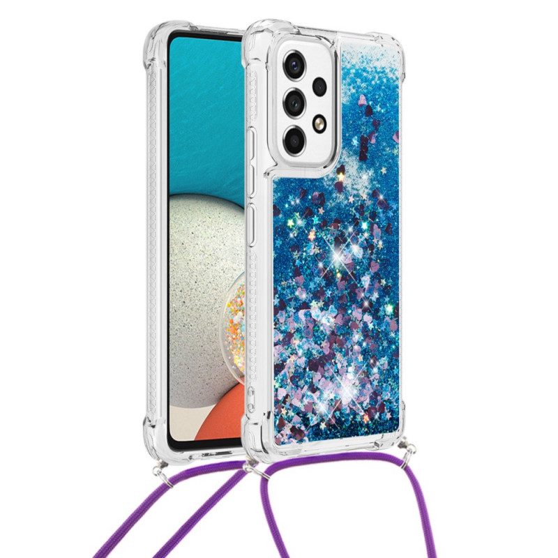 Cover Samsung Galaxy A53 5G Design Con Paillettes Con Coulisse