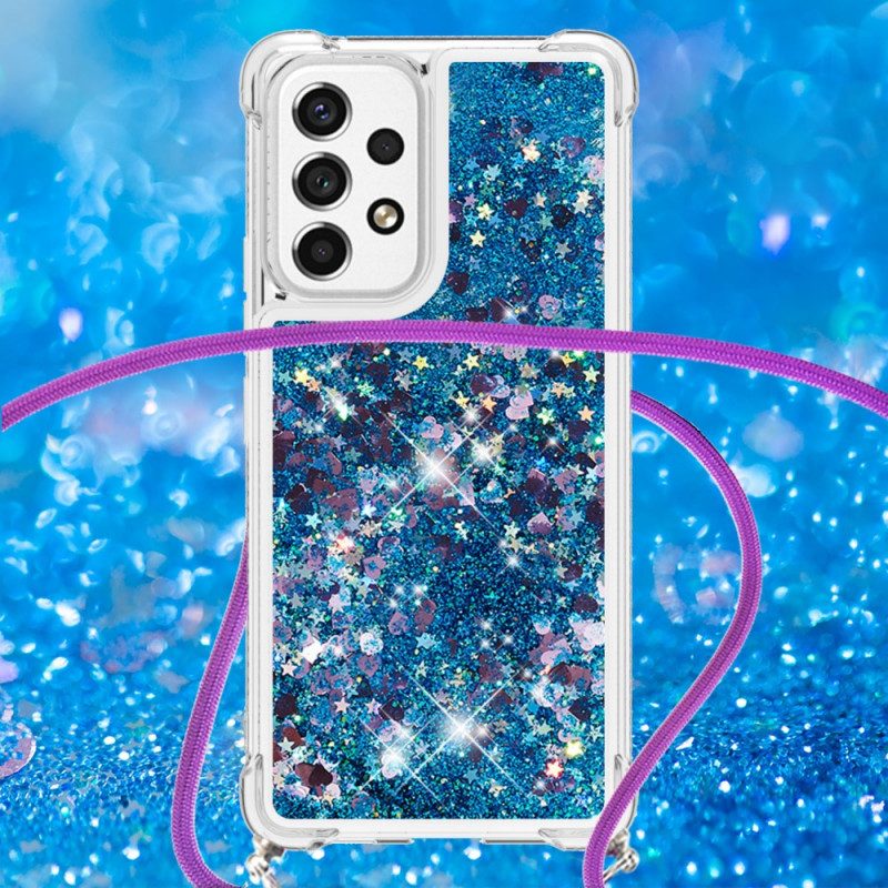 Cover Samsung Galaxy A53 5G Design Con Paillettes Con Coulisse