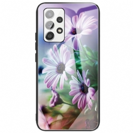 Cover Samsung Galaxy A53 5G Fiori In Vetro Temperato