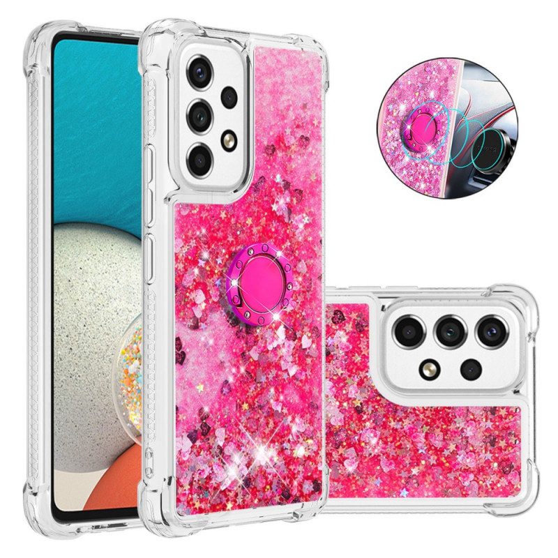 Cover Samsung Galaxy A53 5G Paillettes Con Supporto Ad Anello