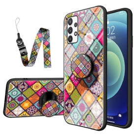 Cover Samsung Galaxy A53 5G Supporto Magnetico Patchwork