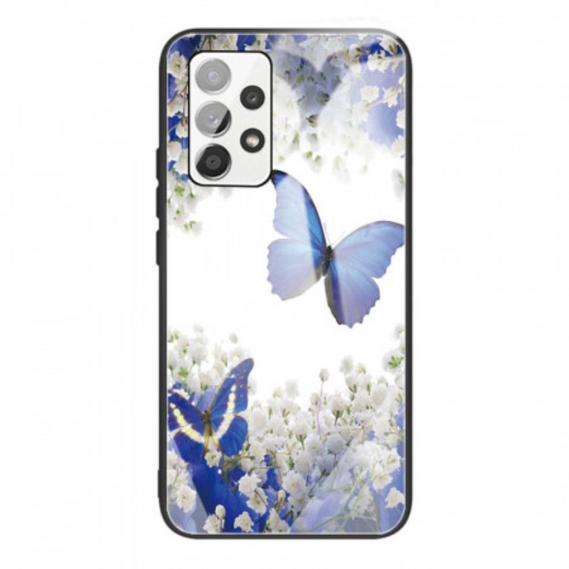 Cover Samsung Galaxy A53 5G Vetro Temperato Design Farfalle