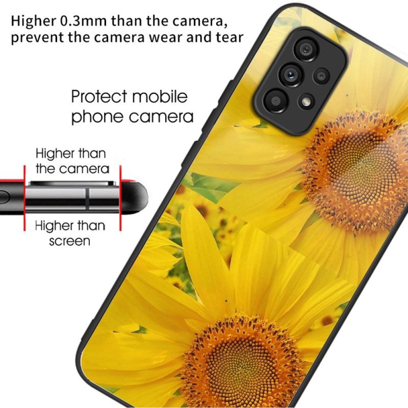 Cover Samsung Galaxy A53 5G Vetro Temperato Girasole