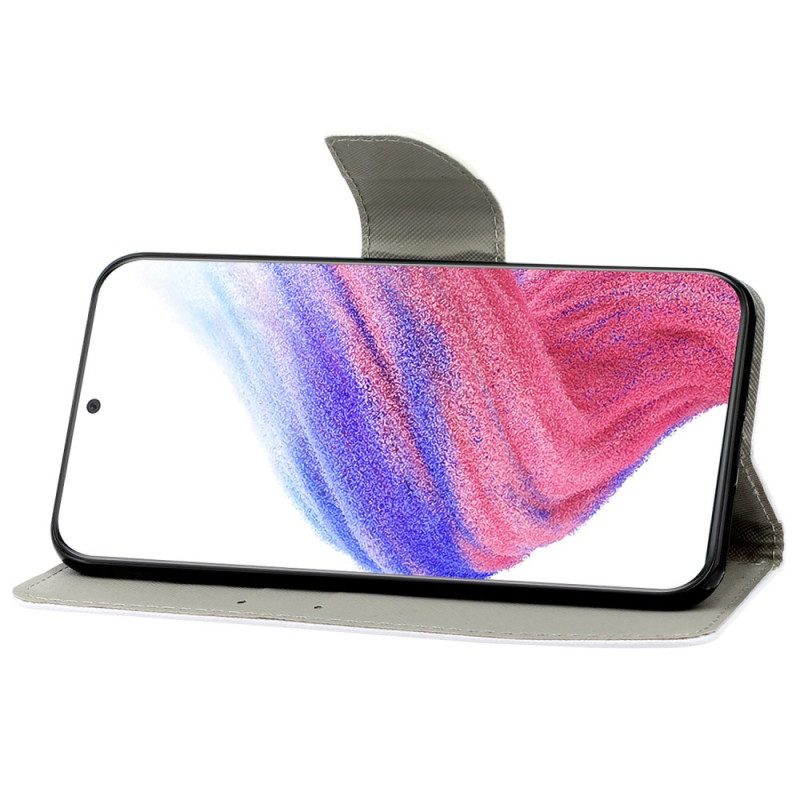 Custodia A Portafoglio Samsung Galaxy A53 5G Cinturino Blu Scuro