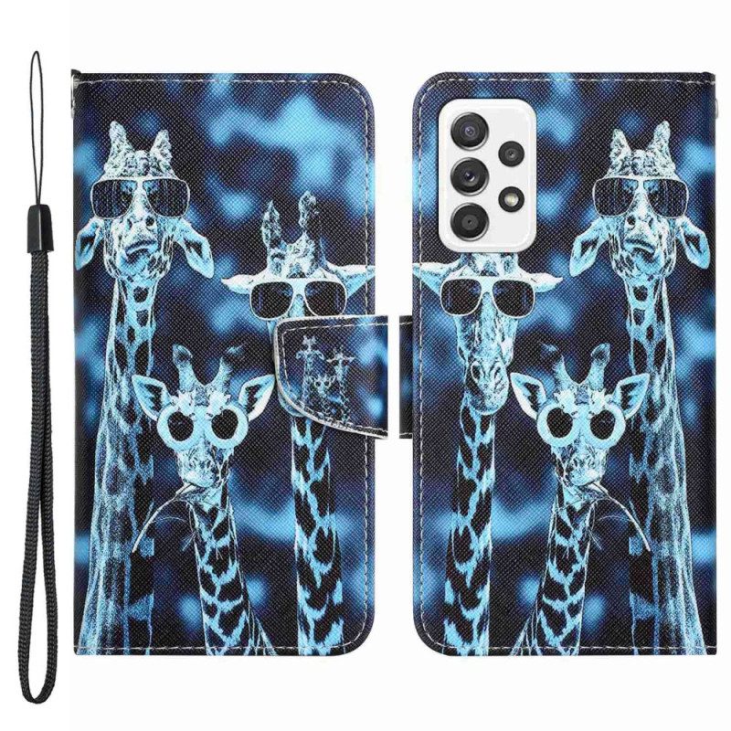 Custodia A Portafoglio Samsung Galaxy A53 5G Giraffe In Incognito Nel Cordino