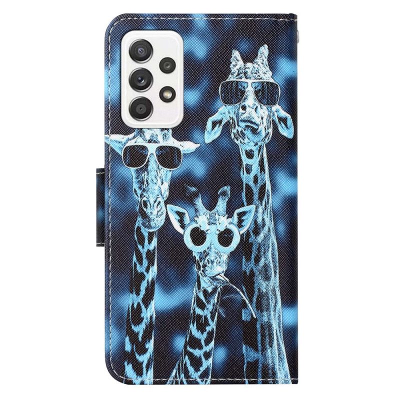 Custodia A Portafoglio Samsung Galaxy A53 5G Giraffe In Incognito Nel Cordino