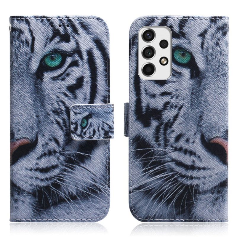 Custodia in pelle Samsung Galaxy A53 5G Faccia Da Tigre