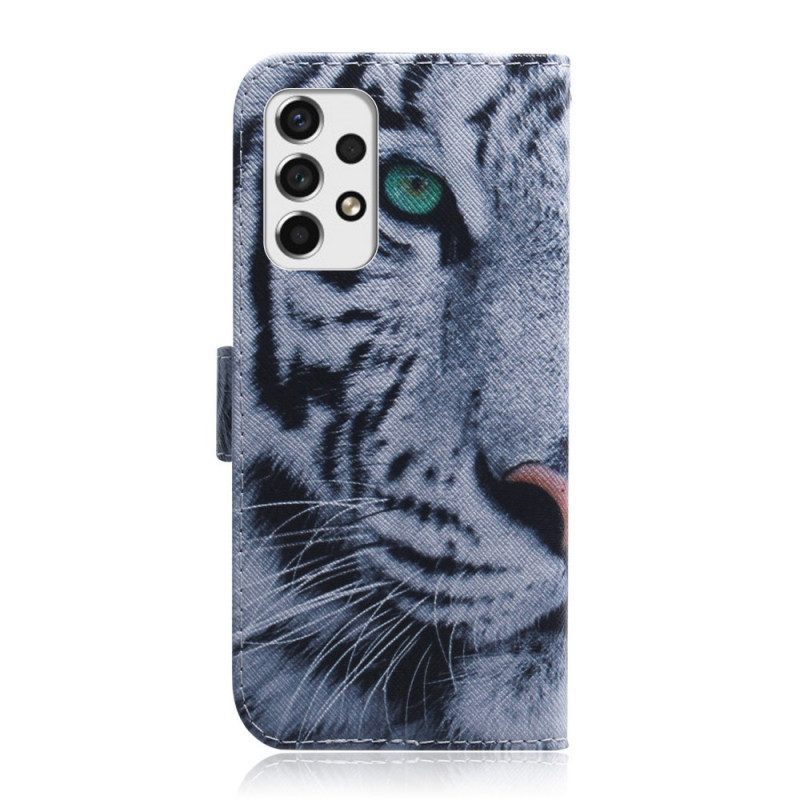 Custodia in pelle Samsung Galaxy A53 5G Faccia Da Tigre