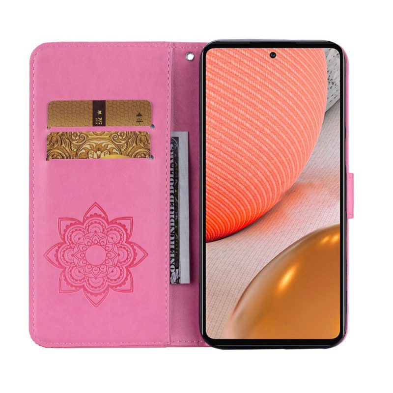 Custodia in pelle Samsung Galaxy A53 5G Gufo Mandala