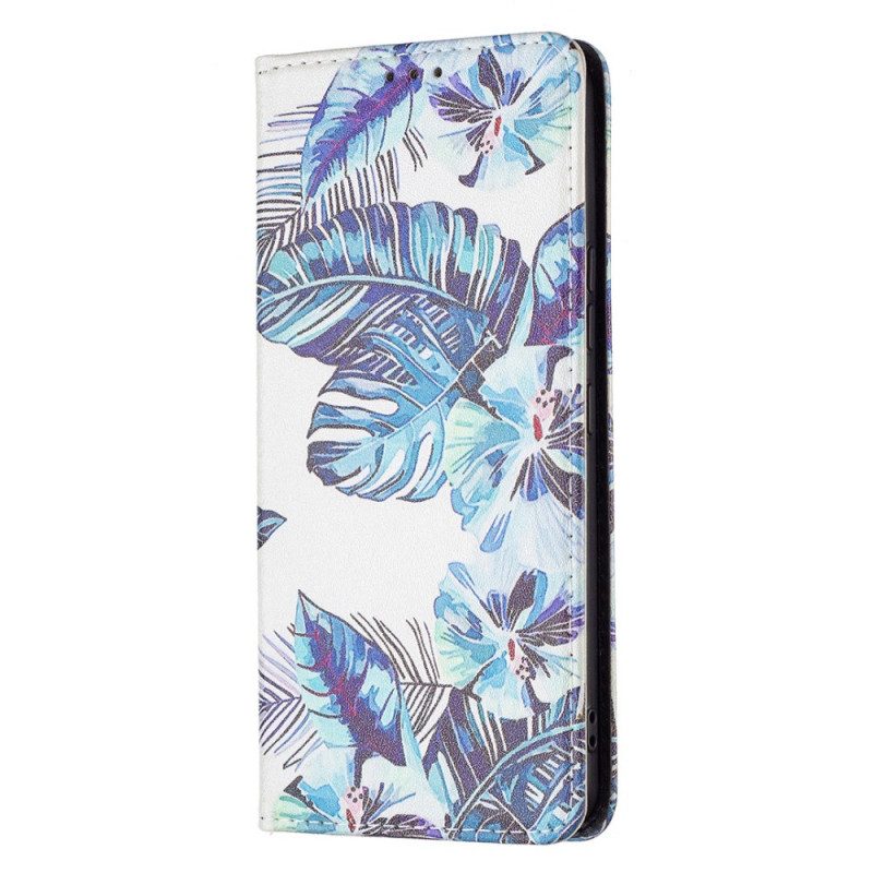 Folio Cover Samsung Galaxy A53 5G Custodia in pelle Foglie