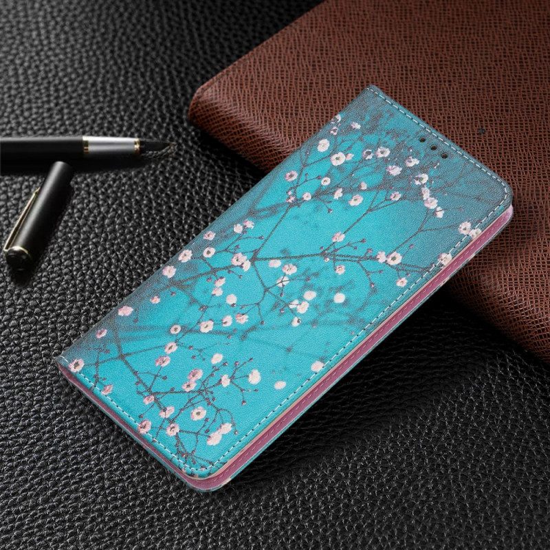 Folio Cover Samsung Galaxy A53 5G Custodia in pelle Rami Fioriti