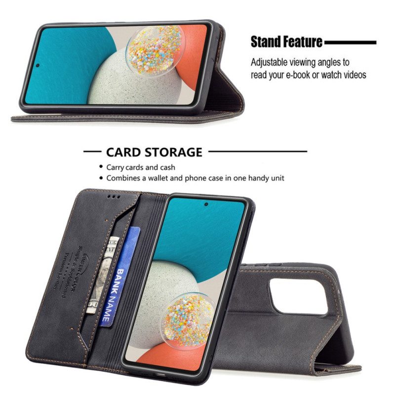 Folio Cover Samsung Galaxy A53 5G Custodia in pelle Rfid Cucito Binfen Colore