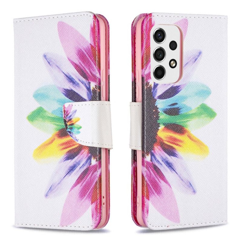 Folio Cover Samsung Galaxy A53 5G Fiore Dell'acquerello