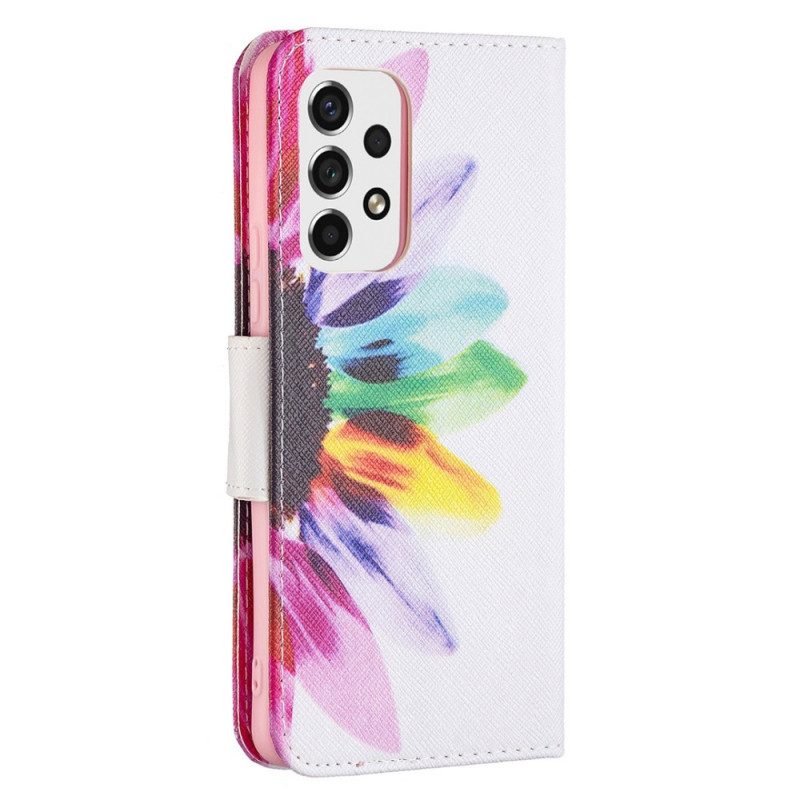 Folio Cover Samsung Galaxy A53 5G Fiore Dell'acquerello