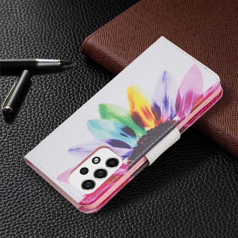 Folio Cover Samsung Galaxy A53 5G Fiore Dell'acquerello